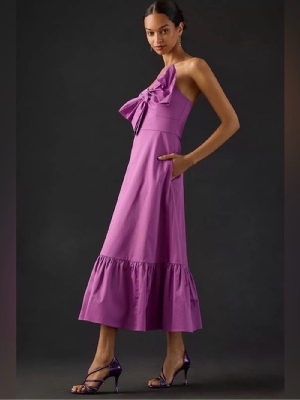 Anthropologie Hutch Bow Tie Maxi Midi Dress